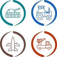 Tank and Tractor Icon vector