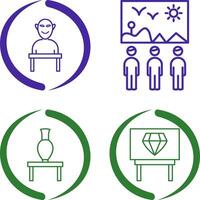 Human Sculpture and Viewing Icon vector