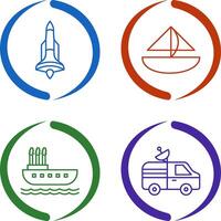 Rocket and Small Yacht Icon vector