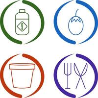 Vegetable plant and Pesticide Icon vector