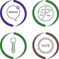 Message Bubbles and Pie Chart Icon vector