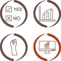 Yes No Option and Statistics Icon vector