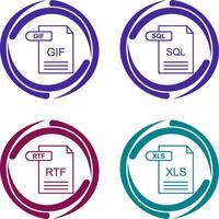 GIF and SQL Icon vector