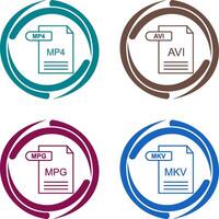 MP4 and AVI Icon vector