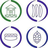 House and Hot Sausage Icon vector