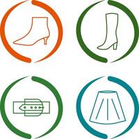 Boots with Heels and Long Boats Icon vector