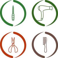 Nail File and Hair Dryer Icon vector