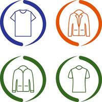Plain T Shirt and Stylish Jacket Icon vector
