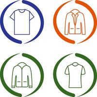 Plain T Shirt and Stylish Jacket Icon vector