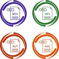 MOV and MP3 Icon vector