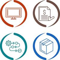 Monitor and Invoice Icon vector