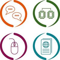 Conversation Bubbles and Processors Connected Icon vector