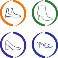 Men Boots and high heels Icon vector