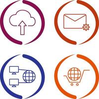 Upload to Cloud and Message Settings Icon vector