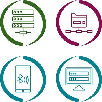 servidor y red icono vector