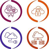 Cloud Comuting and Lock Icon vector