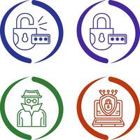 Unlock and Protect Icon vector