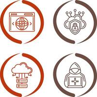 Cloud Security and Website Icon vector