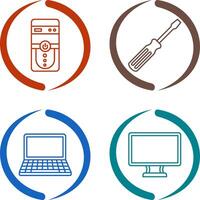 Cpu and Screw driver Icon vector