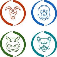 Goat and Gorilla Icon vector