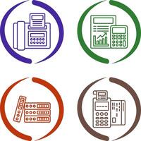 Fax and calculating Icon vector