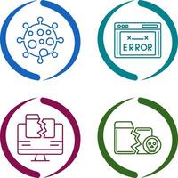 Virus and Error Code Icon vector