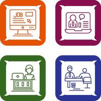 Online Job and Online Job Interview Icon vector