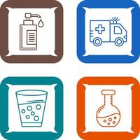 Hand Soap and Ambulance Icon vector