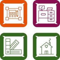 Blueprint and Desk Icon vector