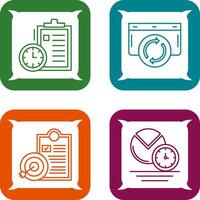 hora administración y actualizar icono vector