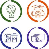 Globe and Graduation Icon vector