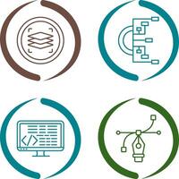 Layers and Flowchart Icon vector