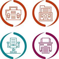 Briefcase and Folder Icon vector