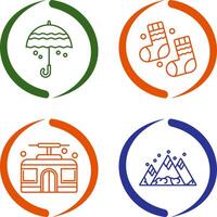 Umbrella and Winter Socks Icon vector