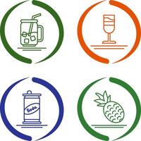 Iced Tea and Rainbow Drink Icon vector