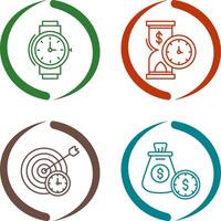 Wrist Watch and Time is Money Icon vector