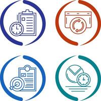 Time Management and Refresh Icon vector