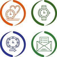 amor y muñeca reloj icono vector