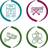 Caution Sign and Stretcher Icon vector