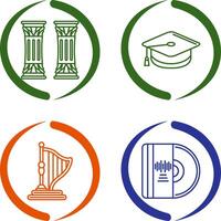 Column and Mortarboard Icon vector