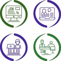 Online Job and Online Job Interview Icon vector