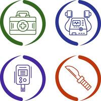 Defribillator and First Aid Kit Icon vector