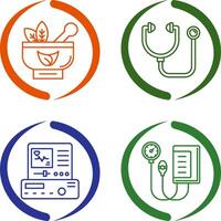 Ayurvedic and Stethoscope Icon vector