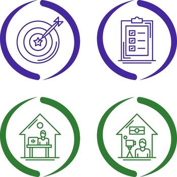 Dart and Checklist Icon vector