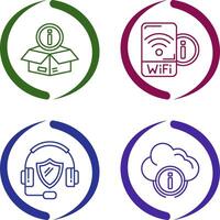 Wifi señal y caja icono vector