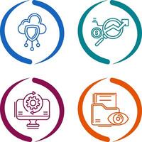 Data Protection and Data Research Icon vector