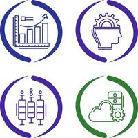 Growth Chart and Machine Learning Icon vector