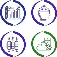 Growth Chart and Machine Learning Icon vector