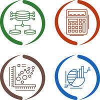 Structured Data and Calculator Icon vector