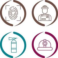 Fingerprint and Riot Police Icon vector
